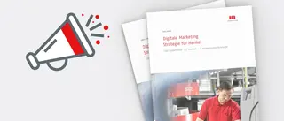 Das Deckblatt der Case Study "Digitale Marketing Strategie für Henkel" in gedruckter Form. Am linken ist ein Sprachrohr abgebildet.