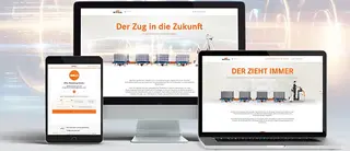 Die Landingpage für STILL Routenzüge wird auf verschiedenen Endgeräten mit unterschiedlichen Bildschirmformaten dargestellt.